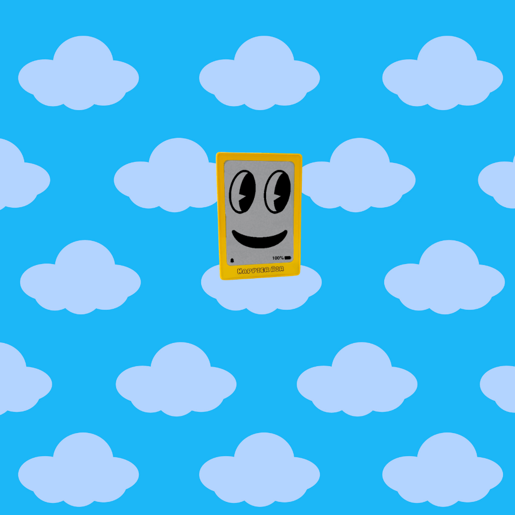 Happier Air monitor device with happy , healthy air quality, smiley face display